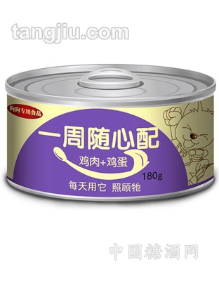 鸡肉+鸡蛋味罐头 180g