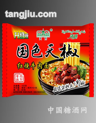 国色天椒红烧牛肉面103g