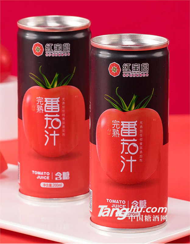 RUBY RED鲜榨番茄汁浓缩果蔬汁番茄轻断食含糖纯番茄汁200ml*12罐