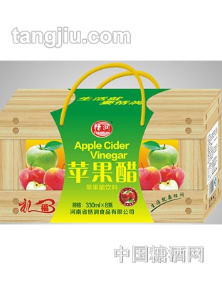 恬润苹果醋饮料木纹礼盒350mlx8瓶