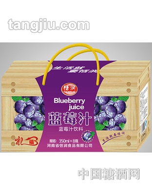 恬润蓝莓汁木纹礼盒350mlx8瓶