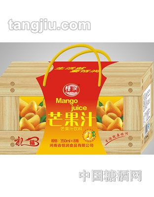 恬润芒果汁木纹礼盒350mlx8瓶