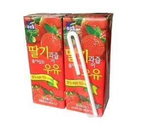 供应韩国富乐美草莓果汁乳饮料200ml