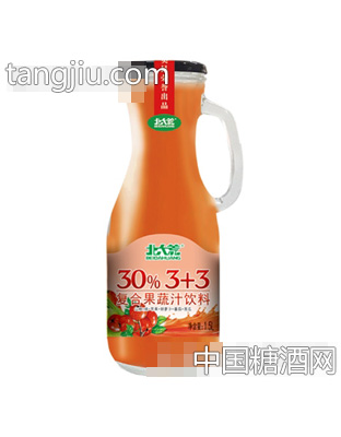 北大荒30%3+3复合果汁饮料1.5L（橙）手柄