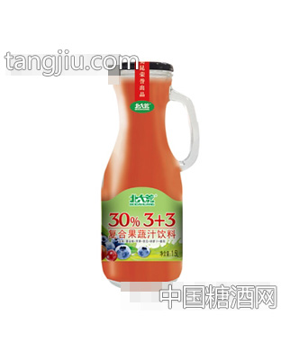 北大荒30%3+3复合果汁饮料1.5L（橘）手柄