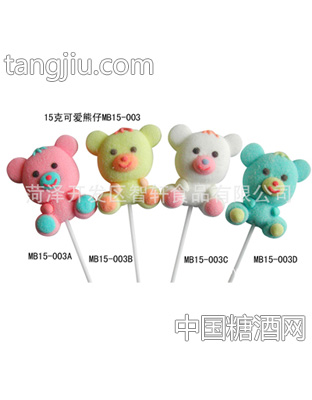 可爱熊仔棉花糖卡通棒棒糖果