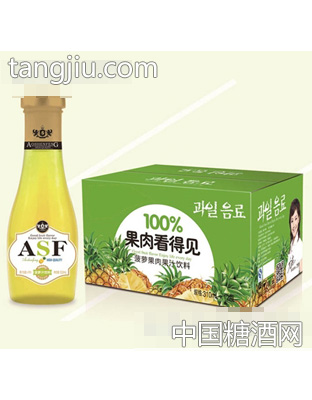 奥知源菠萝果汁果肉饮料275mlx12瓶