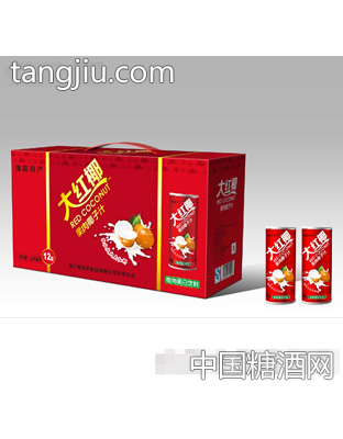 大红椰果肉椰子汁245mlx12罐