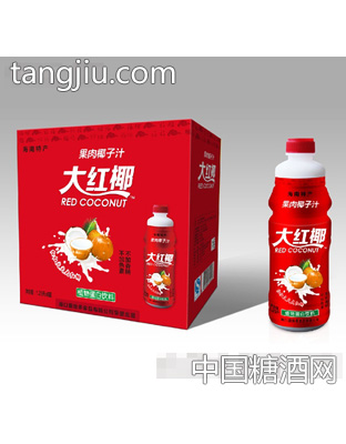 大红椰果肉椰子汁1.25Lx6瓶