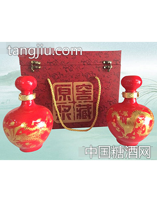 红色龙凤呈祥散酒礼盒