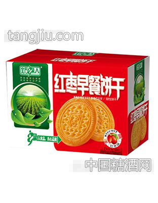北方绿人红枣早餐饼干箱装