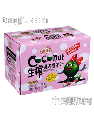 潮流兴椰妹系列生榨果肉椰子汁500gx15瓶