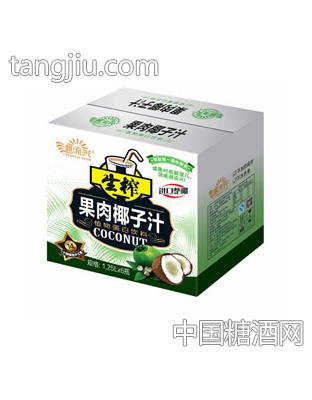 潮流兴健康时尚系列生榨果肉椰子汁1.25Lx6瓶