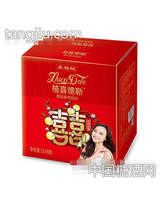 喜超超楂喜德勒黄桃果肉饮料1lx8瓶