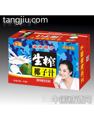 创亿生榨椰子汁植物蛋白饮料240ml