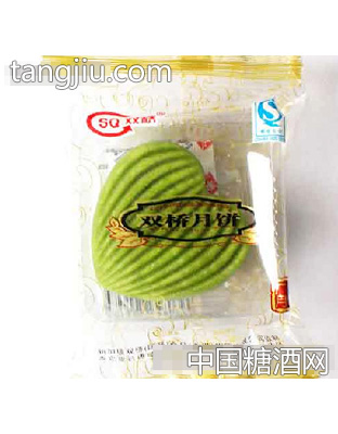 双桥45g绿茶口味心形迷你小月饼