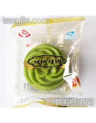 双桥45g绿茶皮莲蓉味玫瑰花形迷你小月饼