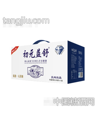 初元益舒无蔗糖奶250mlx12盒