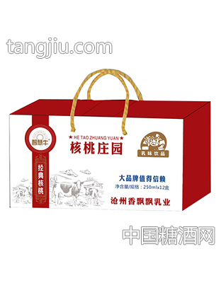 智慧牛经典核桃庄园乳味饮品250mlX12盒（红