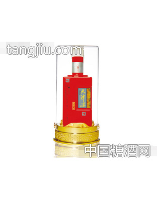 大津酒红方瓷瓶