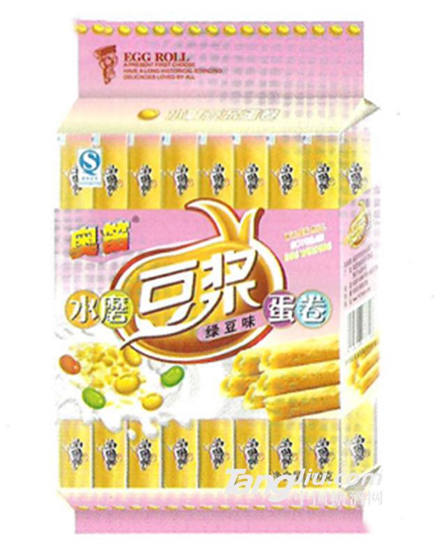 水磨豆浆蛋卷绿豆味