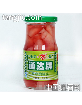 245克通达牌糖水桃罐头
