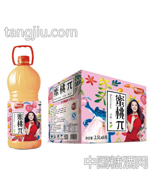 惠尔旺蜜桃π水果茶味饮料2.5LX6