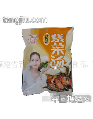 汤浓味美排骨味紫菜汤