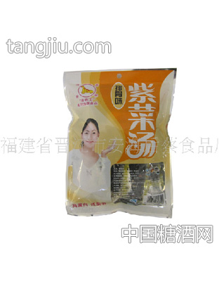 汤浓味美排骨味紫菜汤反面