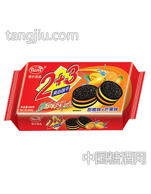 格尔食品2+3夹心饼干甜橙味+芒果味206g