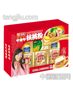 汉鸣中老年核桃粉礼品盒300克﹢2×70毫升×8