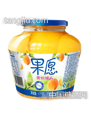 【果愿】黄桃罐头 1.25kg
