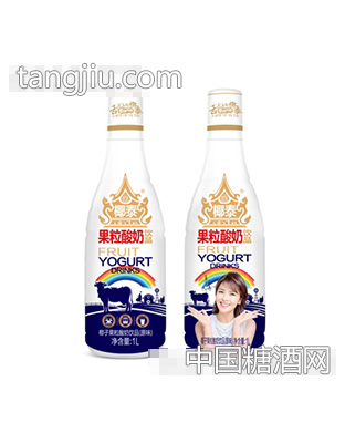 椰泰原味果粒酸奶1L