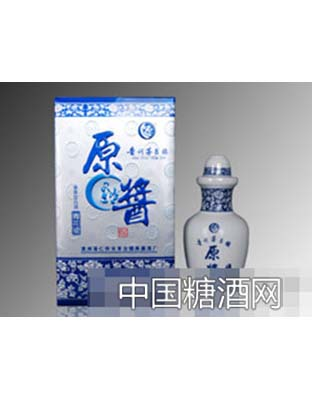 原酱青花瓶