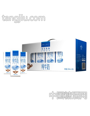音乐牧场纯牛奶250mlx12盒