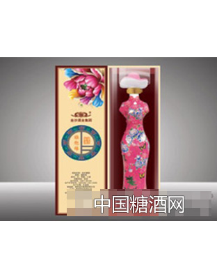 金沙回沙旗袍缘酒第五代53度（梅红色）