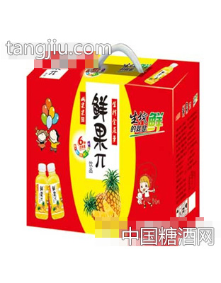 鲜果π生榨菠萝汁饮料500mlx8瓶