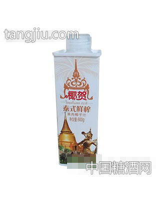 椰贺泰式鲜榨果肉椰子汁600g