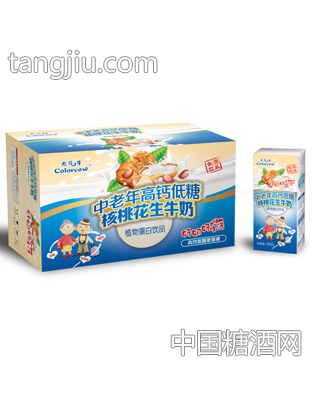大花牛中老年高钙低糖核桃花生牛奶