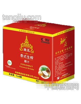 珊亚泰式生榨椰汁1Lx6