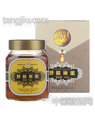 卓津蜂业野蜂巢蜜450g瓶盒