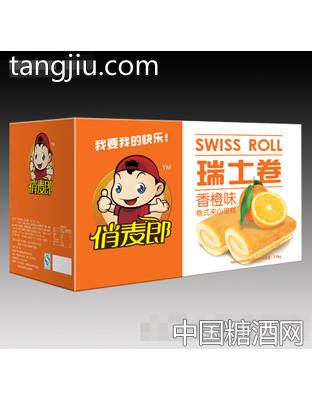 俏麦郎瑞士卷香橙味箱