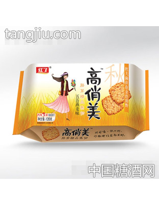 红了高俏美韧性饼干（五谷燕麦味）120g