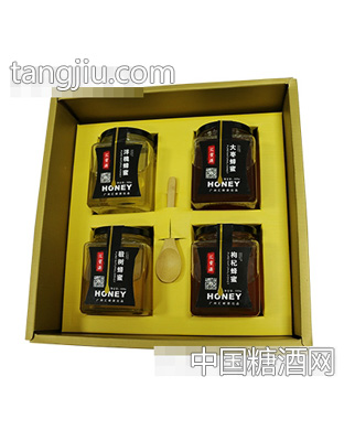 汇蜜源蜂蜜玻璃瓶500gx4礼盒