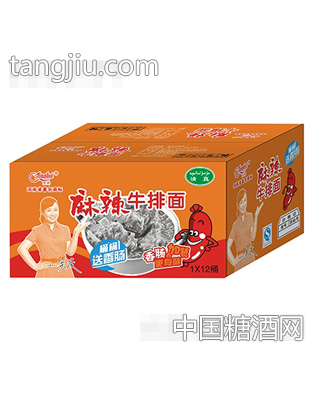1x12桶京辉麻辣牛排面箱装