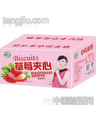 好亿多草莓夹心饼干箱装