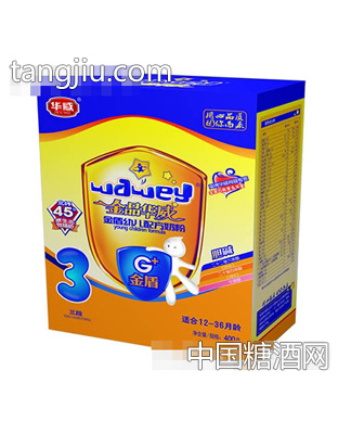 华威金盾幼儿配方奶粉3段400克盒装