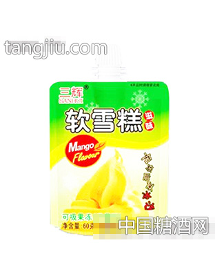 三辉软雪糕可吸果冻芒果味60g