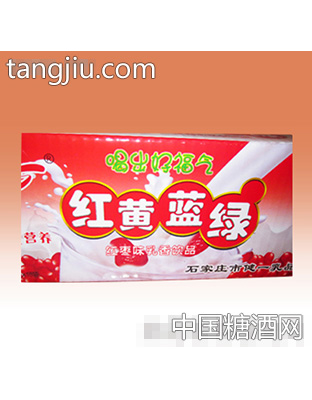 红黄蓝绿红枣味乳香饮品