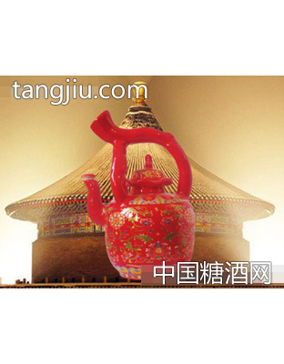 陶瓷酒根雕（红）
